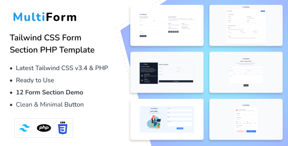 MultiForm - Tailwind CSS Form Section Template