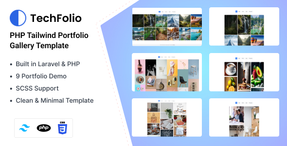 TechFolio - PHP & Tailwind CSS Portfolio Template