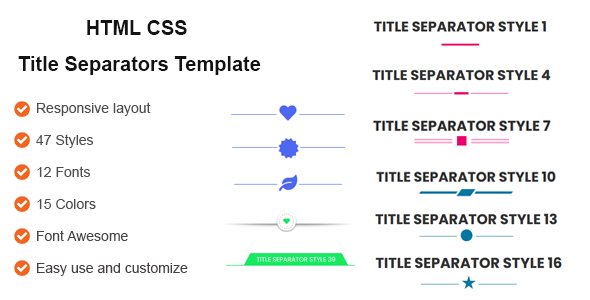 HTML CSS Title Separators Template