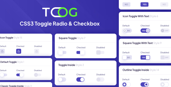 Toog - CSS3 Toggle Radio & Checkbox