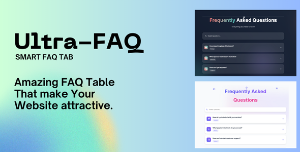 Ultra-FAQ - 4 Variants Responsive FAQ Design