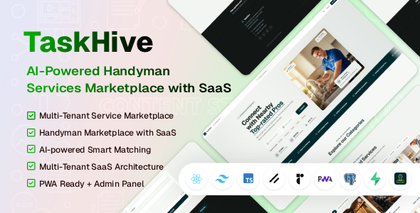 TaskHive – On-Demand & Handyman Services Marketplace JS Script