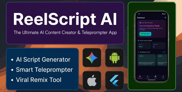 ReelScript | AI Script Generator and Teleprompter - Flutter app template