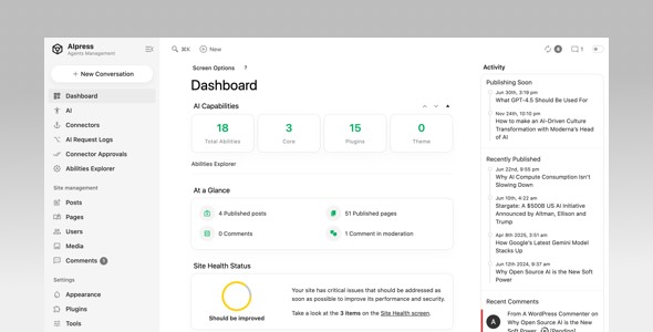 AIpress - WordPress Admin Dashboard Theme
