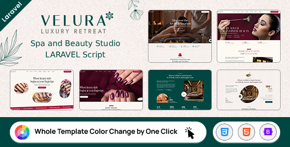 Velura - Spa, Beauty & Nail Salon Booking Laravel Website