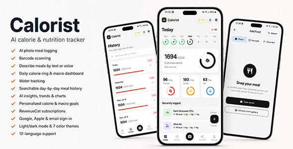 Calorist | Flutter App AI Calorie and Nutrition Tracker
