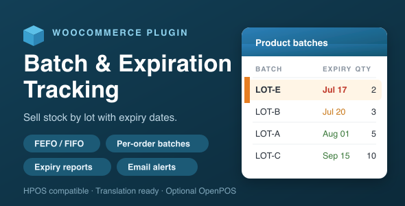 WooCommerce Batch & Expiration Tracking