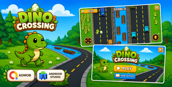 Dino Crossing - Android Studio Arcade Game with AdMob Ads