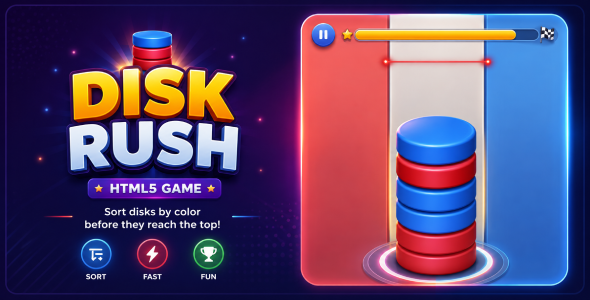 Disk Rush | HTML5 Arcade Sorting Game